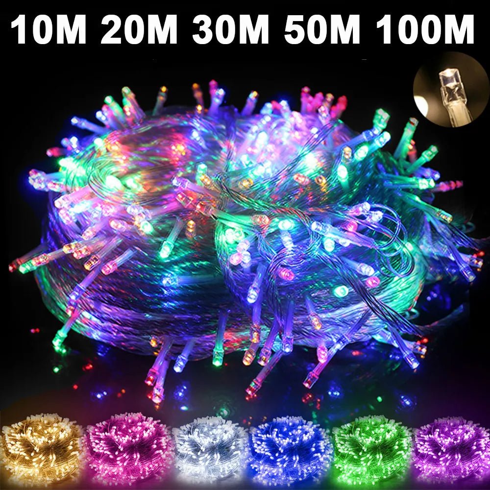 10-100M LED String Fairy Lights Indoor Outdoor Wedding Garland Light Waterproof Christmas Party Decoration EU/UK/US/AU Plug - Festive Fancies
