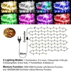 10-100M LED String Fairy Lights Indoor Outdoor Wedding Garland Light Waterproof Christmas Party Decoration EU/UK/US/AU Plug - Festive Fancies