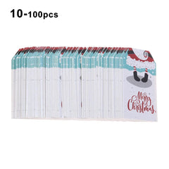 100pcs 5x3cm Aesthetic and Vibrant Christmas DIY Kraft Tags Gift Wrapping Supplies - Festive Fancies