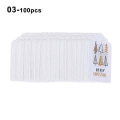 100pcs 5x3cm Aesthetic and Vibrant Christmas DIY Kraft Tags Gift Wrapping Supplies - Festive Fancies