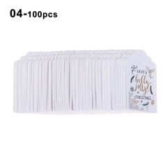 100pcs 5x3cm Aesthetic and Vibrant Christmas DIY Kraft Tags Gift Wrapping Supplies - Festive Fancies