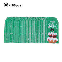 100pcs 5x3cm Aesthetic and Vibrant Christmas DIY Kraft Tags Gift Wrapping Supplies - Festive Fancies