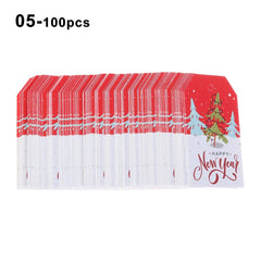 100pcs 5x3cm Aesthetic and Vibrant Christmas DIY Kraft Tags Gift Wrapping Supplies - Festive Fancies
