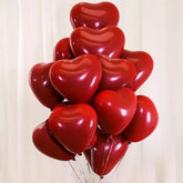 12-inch Heart-Shaped Metallic Latex Balloons - Festive Fancies
