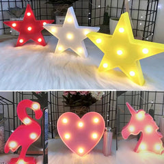 Mini LED Table Night Light Lamp 3D Shapes, Battery-Operated - Christmas Decor - Lights - Festive Fancies