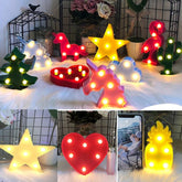 Mini LED Table Night Light Lamp 3D Shapes, Battery-Operated - Christmas Decor - Lights - Festive Fancies