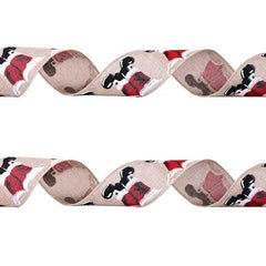 2m 5cm Christmas Burlap Ribbon With Wired Edge - Festive Fancies