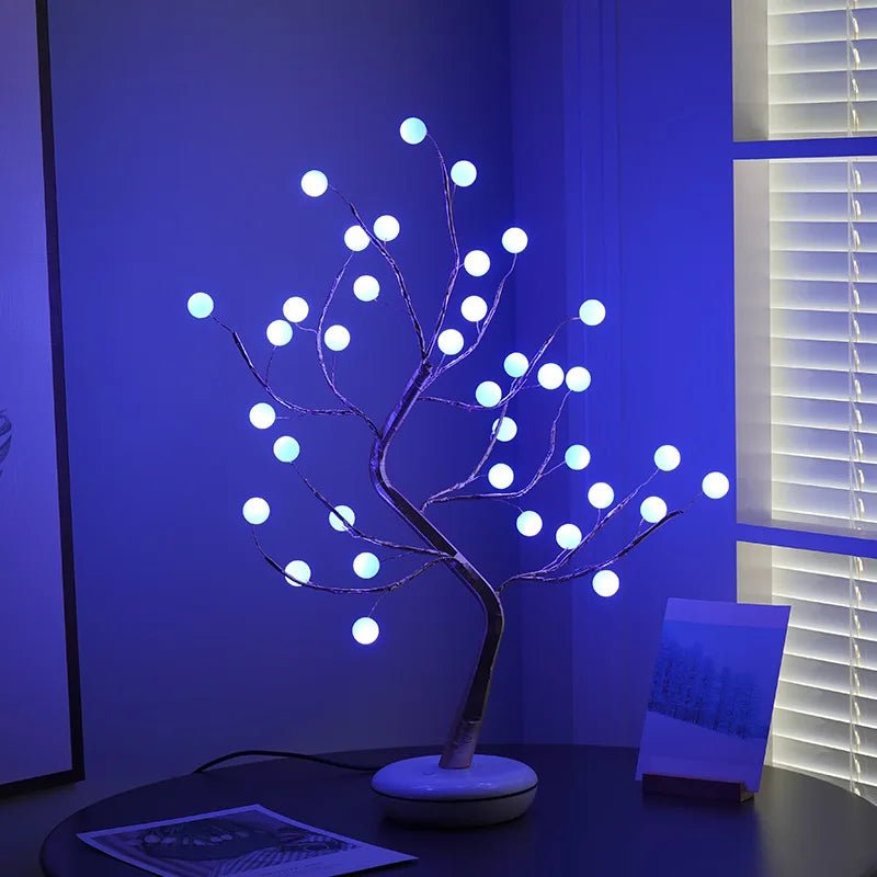 36 Pearls with 16LED Color Changing Lights Table Top Pearl Bonsai Tree Battery or USB Powered Touch Switch - Festive Fancies