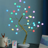 36 Pearls with 16LED Color Changing Lights Table Top Pearl Bonsai Tree Battery or USB Powered Touch Switch - Festive Fancies