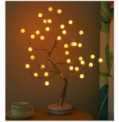 36 Pearls with 16LED Color Changing Lights Table Top Pearl Bonsai Tree Battery or USB Powered Touch Switch - Festive Fancies