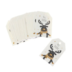 50pcs 6.8*4.5cm Aesthetic Christmas DIY Kraft Tags Gift Wrapping Supplies - Festive Fancies
