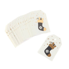 50pcs 6.8*4.5cm Aesthetic Christmas DIY Kraft Tags Gift Wrapping Supplies - Festive Fancies