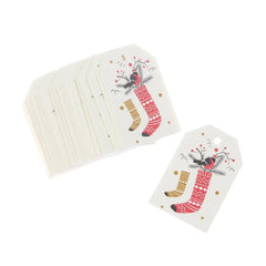 50pcs 6.8*4.5cm Aesthetic Christmas DIY Kraft Tags Gift Wrapping Supplies - Festive Fancies