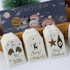 50pcs 6.8*4.5cm Aesthetic Christmas DIY Kraft Tags Gift Wrapping Supplies - Festive Fancies