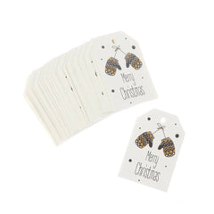 50pcs 6.8*4.5cm Aesthetic Christmas DIY Kraft Tags Gift Wrapping Supplies - Festive Fancies