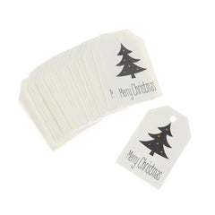 50pcs 6.8*4.5cm Aesthetic Christmas DIY Kraft Tags Gift Wrapping Supplies - Festive Fancies