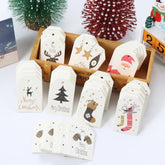 50pcs 6.8*4.5cm Aesthetic Christmas DIY Kraft Tags Gift Wrapping Supplies - Festive Fancies