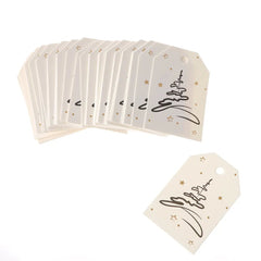 50pcs 6.8*4.5cm Aesthetic Christmas DIY Kraft Tags Gift Wrapping Supplies - Festive Fancies