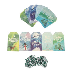 50pcs 6.8*4.5cm Vibrant Christmas DIY Kraft Tags Gift Wrapping Supplies - Festive Fancies