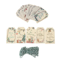 50pcs 6.8*4.5cm Vibrant Christmas DIY Kraft Tags Gift Wrapping Supplies - Festive Fancies