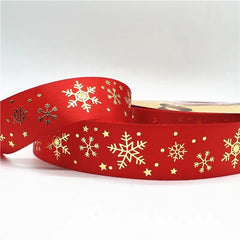 5yards 25mm Christmas Ribbon Printed Christmas Polyester Ribbon For Gift Packing - Festive Fancies