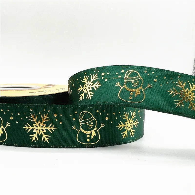 5yards 25mm Christmas Ribbon Printed Christmas Polyester Ribbon For Gift Packing - Festive Fancies