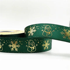 5yards 25mm Christmas Ribbon Printed Christmas Polyester Ribbon For Gift Packing - Festive Fancies