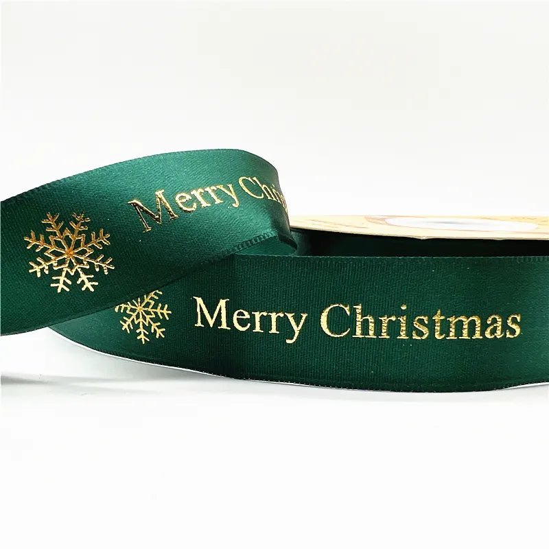 5yards 25mm Christmas Ribbon Printed Christmas Polyester Ribbon For Gift Packing - Festive Fancies
