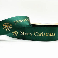 5yards 25mm Christmas Ribbon Printed Christmas Polyester Ribbon For Gift Packing - Festive Fancies