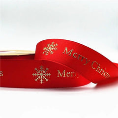 5yards 25mm Christmas Ribbon Printed Christmas Polyester Ribbon For Gift Packing - Festive Fancies