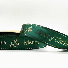 5yards 25mm Christmas Ribbon Printed Christmas Polyester Ribbon For Gift Packing - Festive Fancies