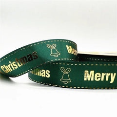 5yards 25mm Christmas Ribbon Printed Christmas Polyester Ribbon For Gift Packing - Festive Fancies