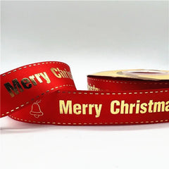 5yards 25mm Christmas Ribbon Printed Christmas Polyester Ribbon For Gift Packing - Festive Fancies