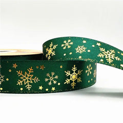 5yards 25mm Christmas Ribbon Printed Christmas Polyester Ribbon For Gift Packing - Festive Fancies