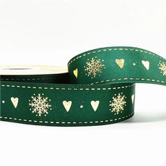 5yards 25mm Christmas Ribbon Printed Christmas Polyester Ribbon For Gift Packing - Festive Fancies