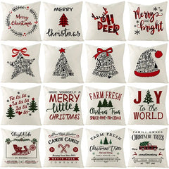 Christmas Cushion Throw Pillow Cover - Calligrams - Festive Fancies
