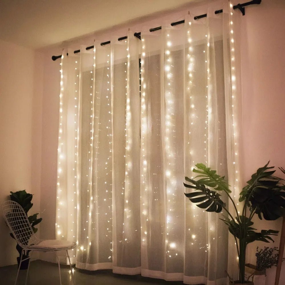 Christmas Lights Curtain Garland - Festive Fancies