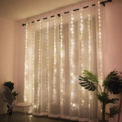 Christmas Lights Curtain Garland - Festive Fancies