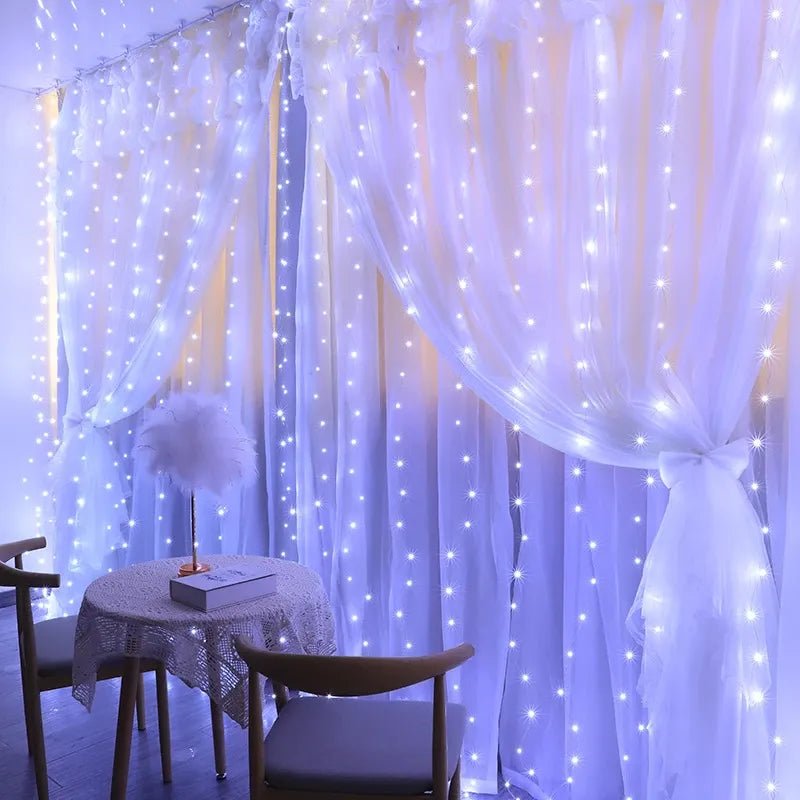 Christmas Lights Curtain Garland - Festive Fancies