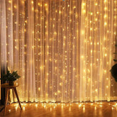 Christmas Lights Curtain Garland - Festive Fancies