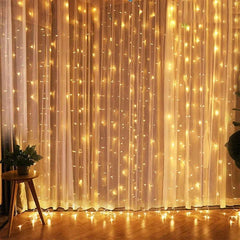 Christmas Lights Curtain Garland - Festive Fancies