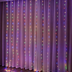 Christmas Lights Curtain Garland - Festive Fancies