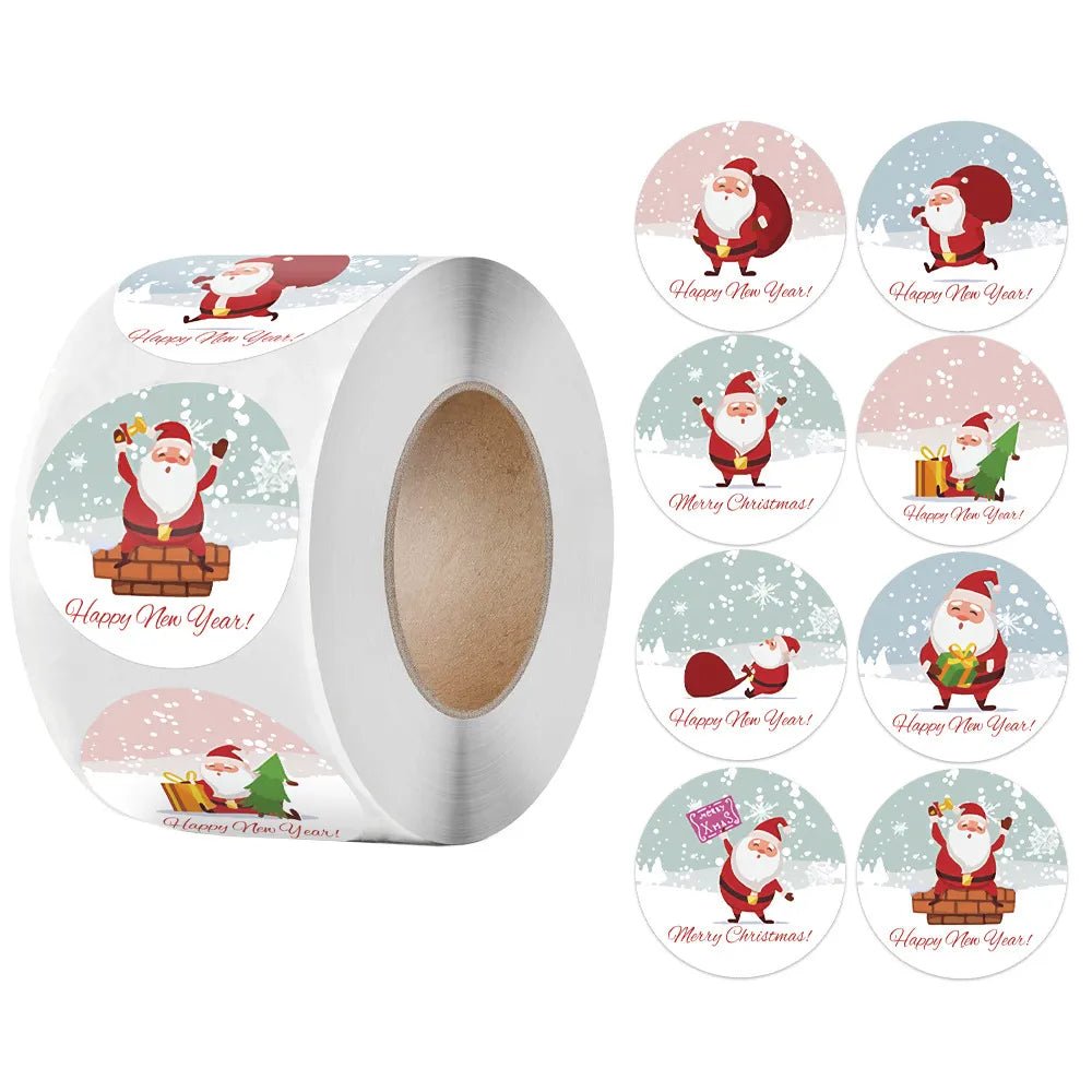 Christmas Stickers Seal Labels For Packages Envelopes Stationery 100-500pcs - Festive Fancies