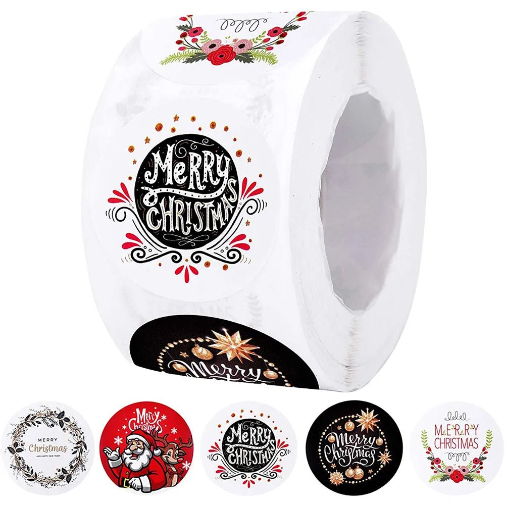 Christmas Stickers Seal Labels For Packages Envelopes Stationery 100-500pcs - Festive Fancies