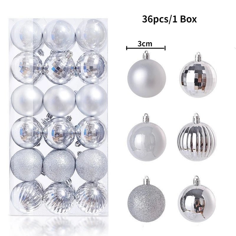 Christmas Tree Balls Ornaments Shatterproof 3shades 3cm 24/36pcs - Festive Fancies