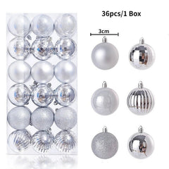 Christmas Tree Balls Ornaments Shatterproof 3shades 3cm 24/36pcs - Festive Fancies