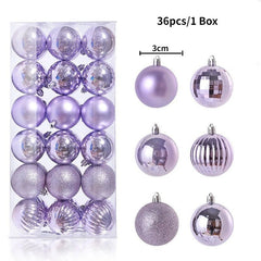 Christmas Tree Balls Ornaments Shatterproof 3shades 3cm 24/36pcs - Festive Fancies