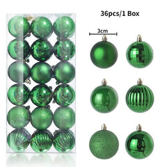 Christmas Tree Balls Ornaments Shatterproof 3shades 3cm 24/36pcs - Festive Fancies