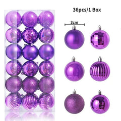 Christmas Tree Balls Ornaments Shatterproof 3shades 3cm 24/36pcs - Festive Fancies