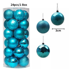 Christmas Tree Balls Ornaments Shatterproof 3shades 3cm 24/36pcs - Festive Fancies